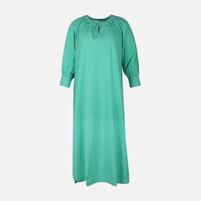 Women 3/4 Sleeve Linen Blend Ankle Dress