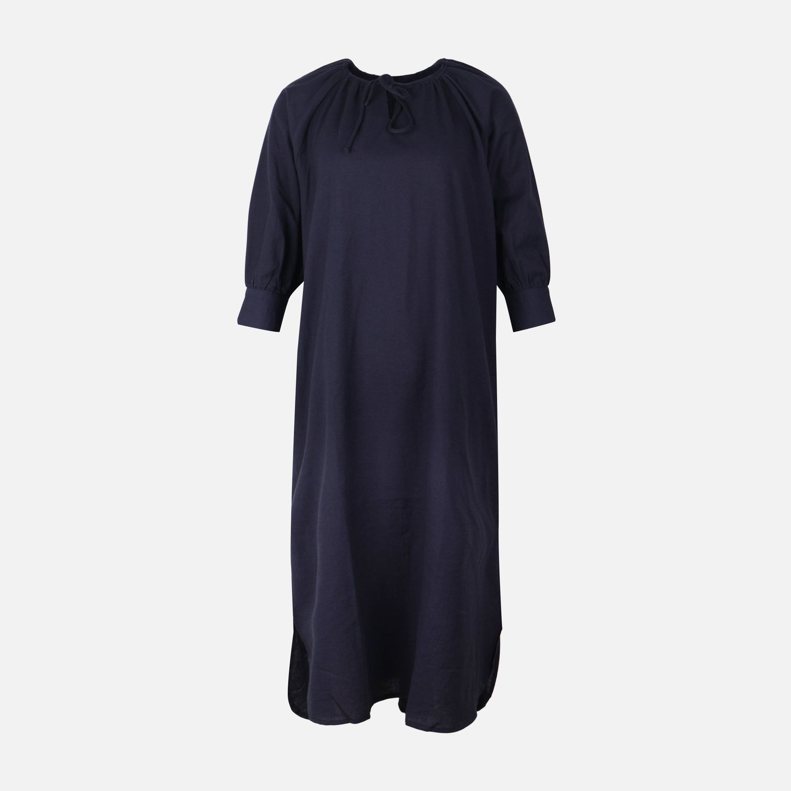 Women 3/4 Sleeve Linen Blend Ankle Dress