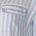 Women 3/4 Sleevr Linen Blend Shirt Stripe Dress