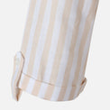 Women 3/4 Sleevr Linen Blend Shirt Stripe Dress