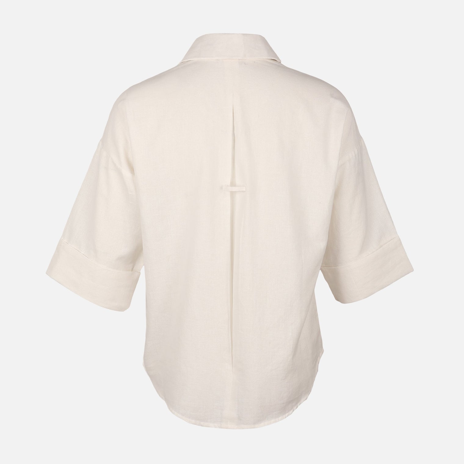 Women Long Sleeve Linen Blend Solid Shirt