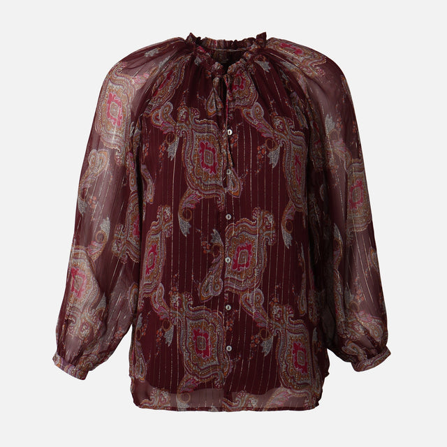 Women Lurex Long Sleeve Shirt