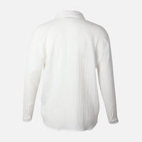 Women Long Sleeve Cotton Double Cloth Solid Shirt