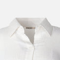 Women Long Sleeve Cotton Double Cloth Solid Shirt