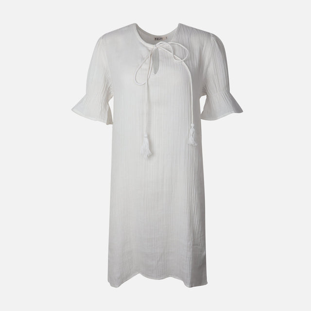 Women 3/4 Sleeve Solid Cotton Double Cloth Tunic
