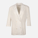 Women Striped Long Blazer