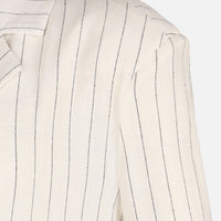 Women Striped Long Blazer