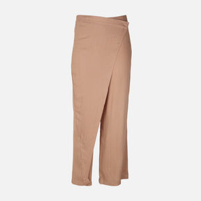 Women Draped Wrap Straight Leg Pant