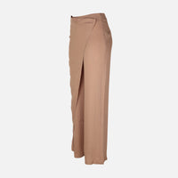 Women Draped Wrap Straight Leg Pant