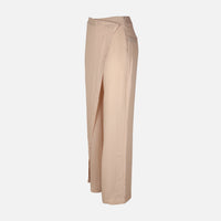 Women Draped Wrap Straight Leg Pant