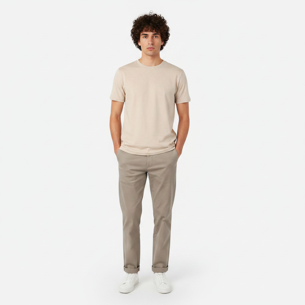Men Structure T-Shirt Round Neck