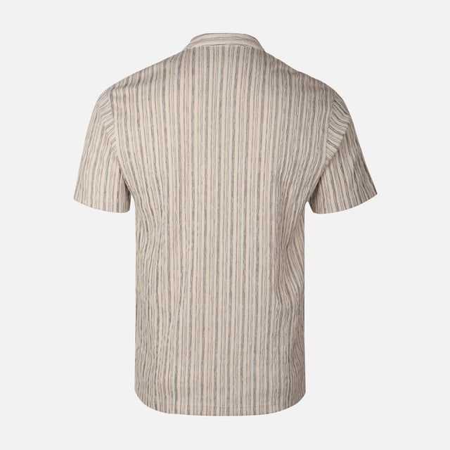 Men Structure T-Shirt Henley Neck