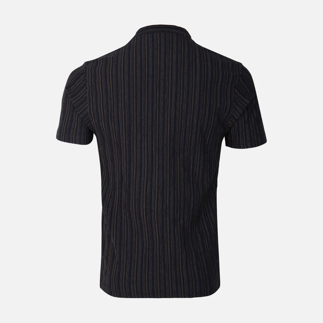 Men Structure T-Shirt Henley Neck