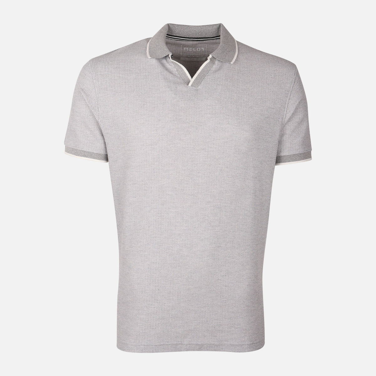 Men Structured Polo V-Neck Opening