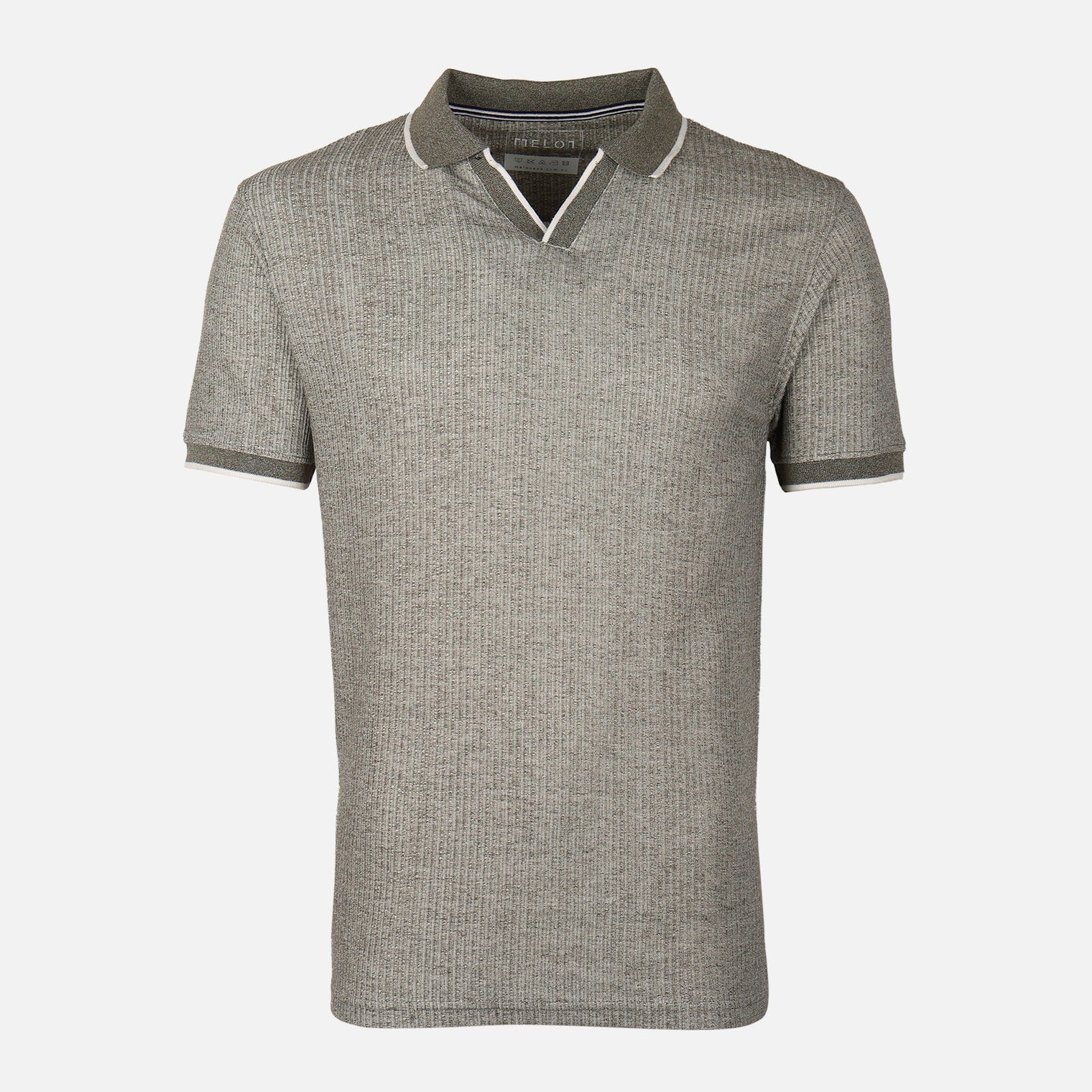 Men Structured Polo V-Neck Opening