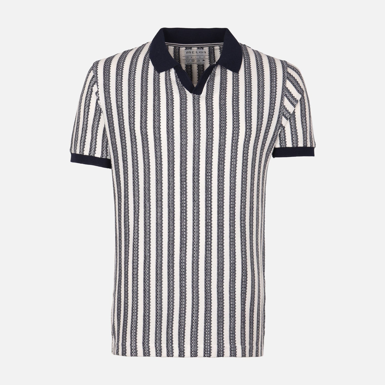 Men'S Striped Polo T-Shirt Short Sleeve