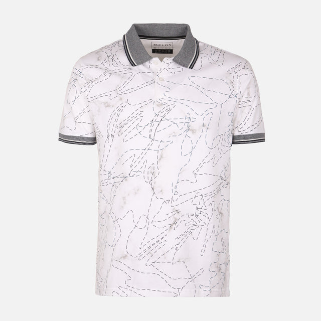 Men All-Over Print Polo T-Shirt Short Sleeve