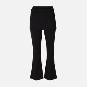 Women Wrap Flare Fit Jersey Pants With Skirt Overlay
