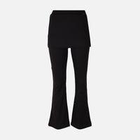 Women Wrap Flare Fit Jersey Pants With Skirt Overlay