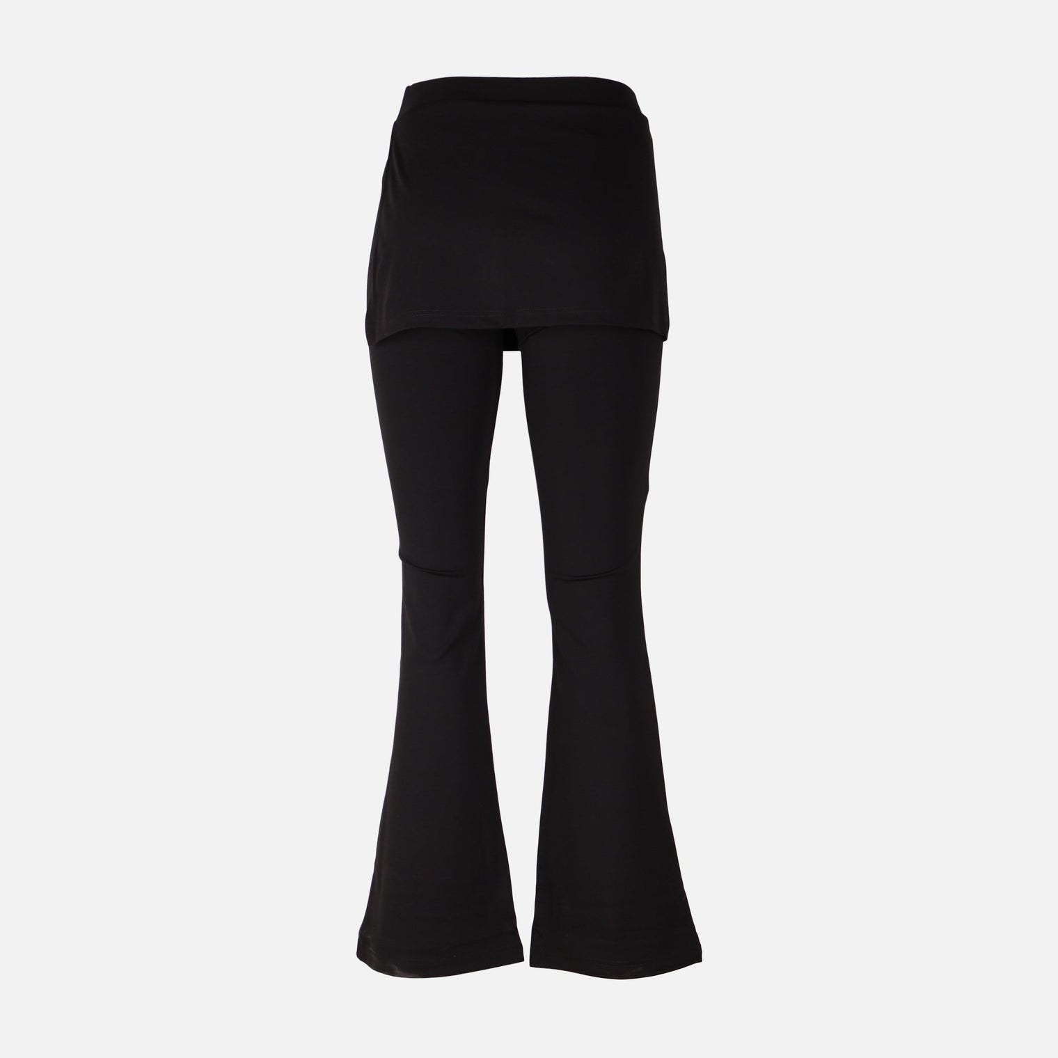 Women Wrap Flare Fit Jersey Pants With Skirt Overlay