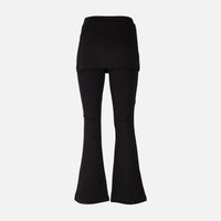 Women Wrap Flare Fit Jersey Pants With Skirt Overlay