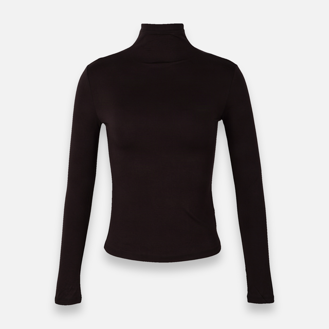 Women Basic Long Sleeve High Neck T-Shirt