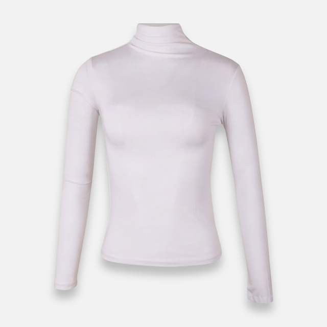 Women Basic Long Sleeve High Neck T-Shirt