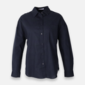Women Linen Blend Oversized Shirt – Long Sleeve