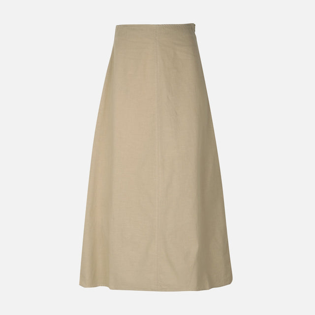 Women Linen Blend Maxi Skirt