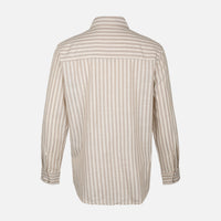 Women Linen Blend Striped Shirt