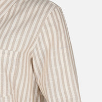 Women Linen Blend Striped Shirt