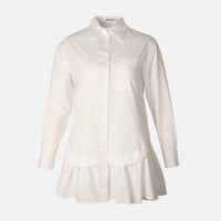 Women Poplin Oversize Button Tunic