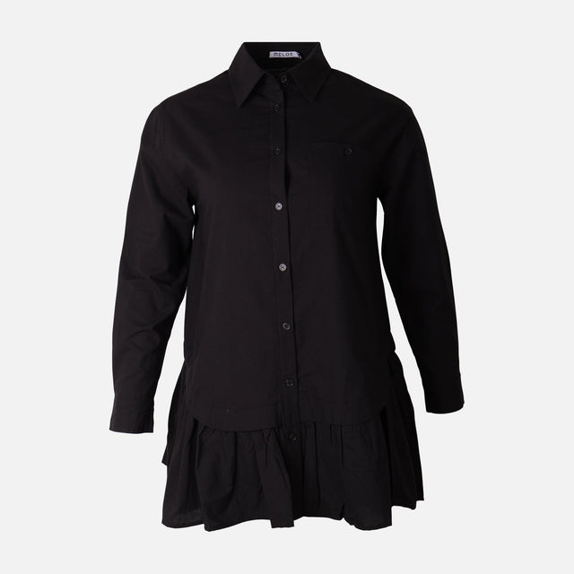 Women Poplin Oversize Button Tunic