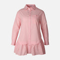 Women Poplin Oversize Button Tunic