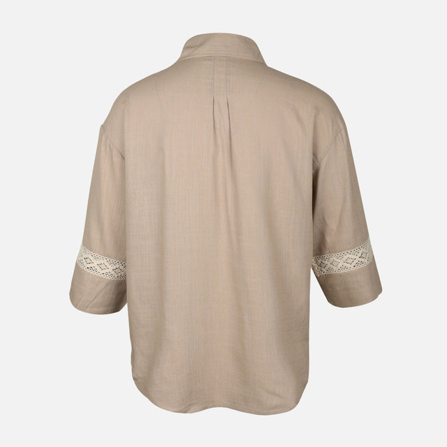 Women Lace Sleeve Shirt
