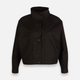 Women Woven Cropped Jacket With High Collar