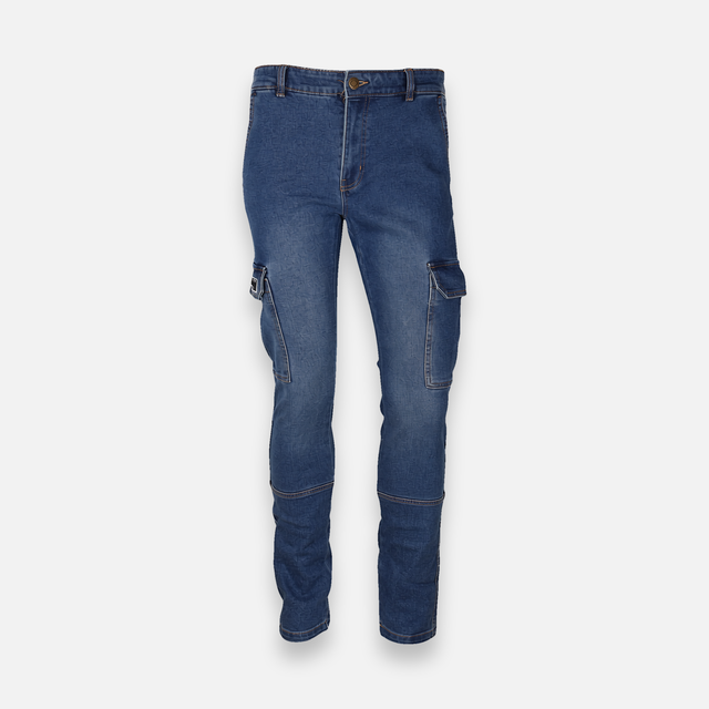 Men Stretch Denim Cargo Pant Slim Fit