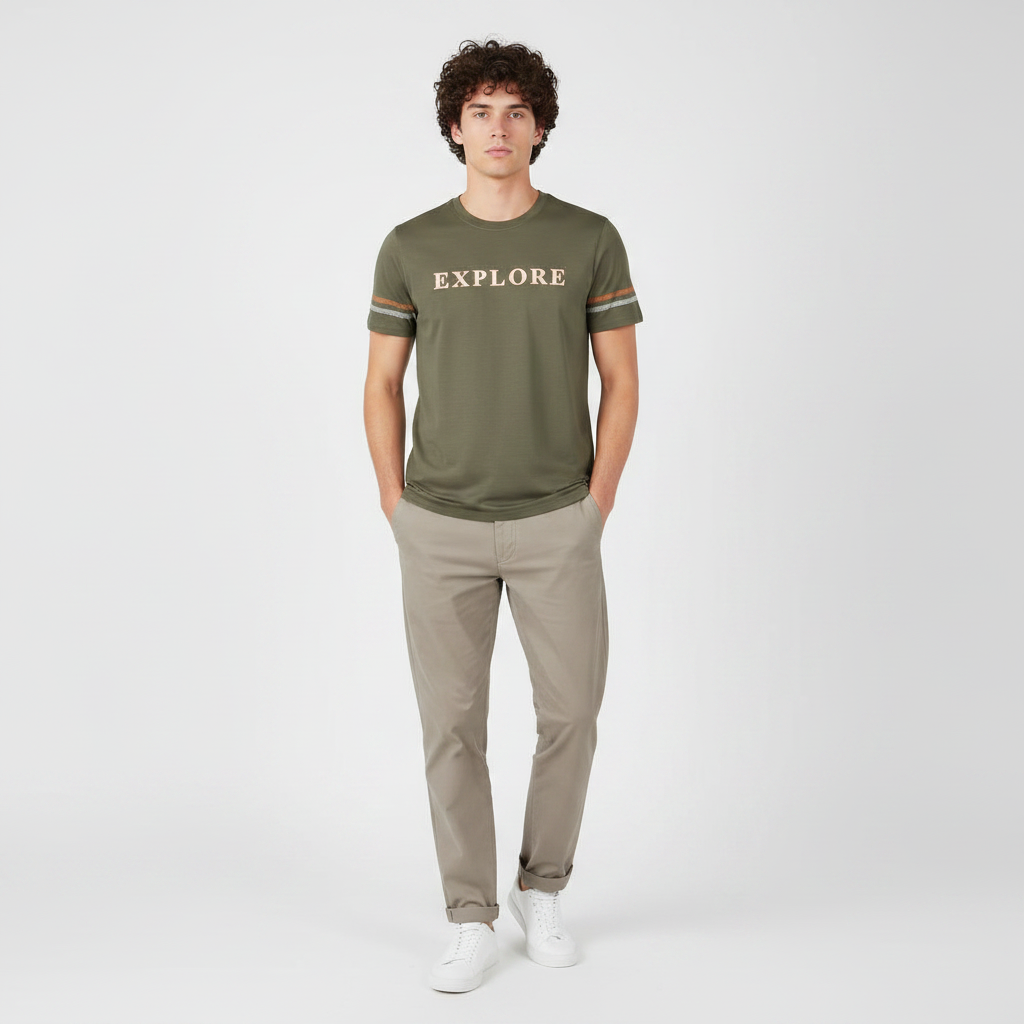 Men Round Neck Short Sleeve T-Shirt