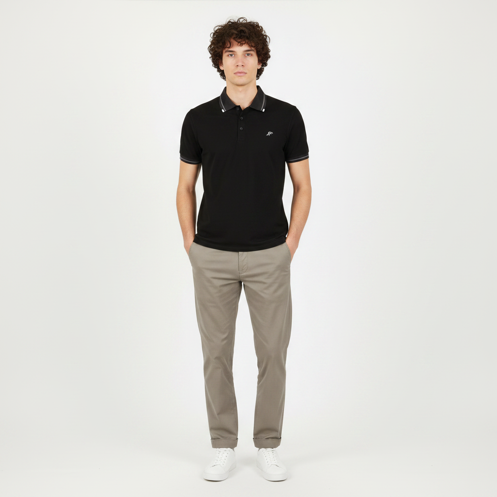 Men Pique Polo T-Shirt Short Sleeve