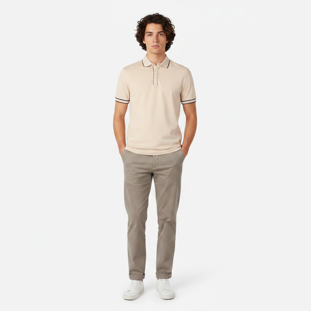 Men Pique Polo T-Shirt Short Sleeve