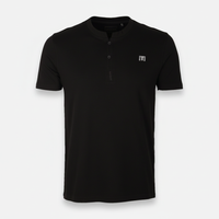 Men Pique Henley T-Shirt Short Sleeve