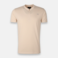 Men Pique Henley T-Shirt Short Sleeve