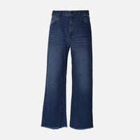 WOMEN WIDE LEG MID WAIST PANT JEANS