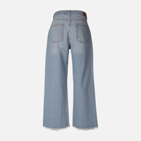 WOMEN WIDE LEG MID WAIST PANT JEANS