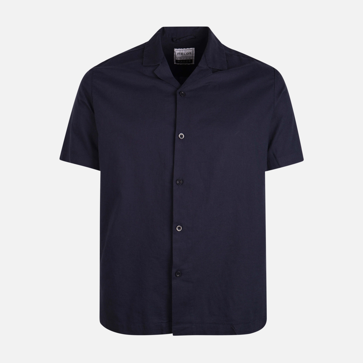 Men Linen Resort Collar Short Sleeve Shirt