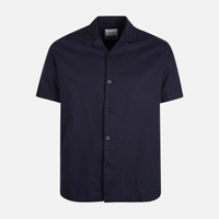Men Linen Resort Collar Short Sleeve Shirt