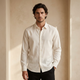 Men Casual Linen Shirt Long Sleeve