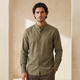 Men Linen Mandarin Collar Long Sleeve Shirt