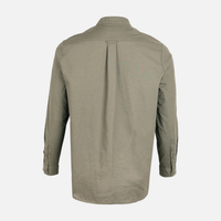 Men Linen Mandarin Collar Long Sleeve Shirt