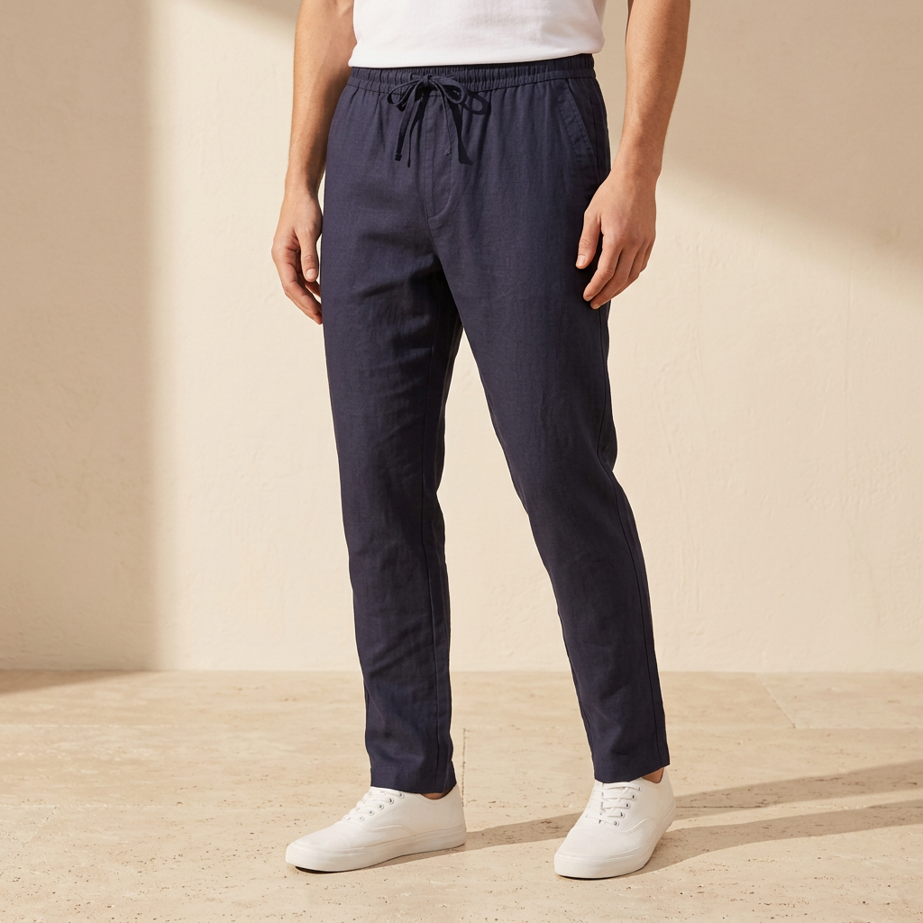 Men Linen Drawstring Pants